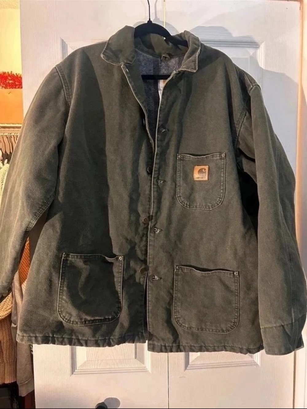 Carhartt Olive Green Canvas Work Jacket vintage